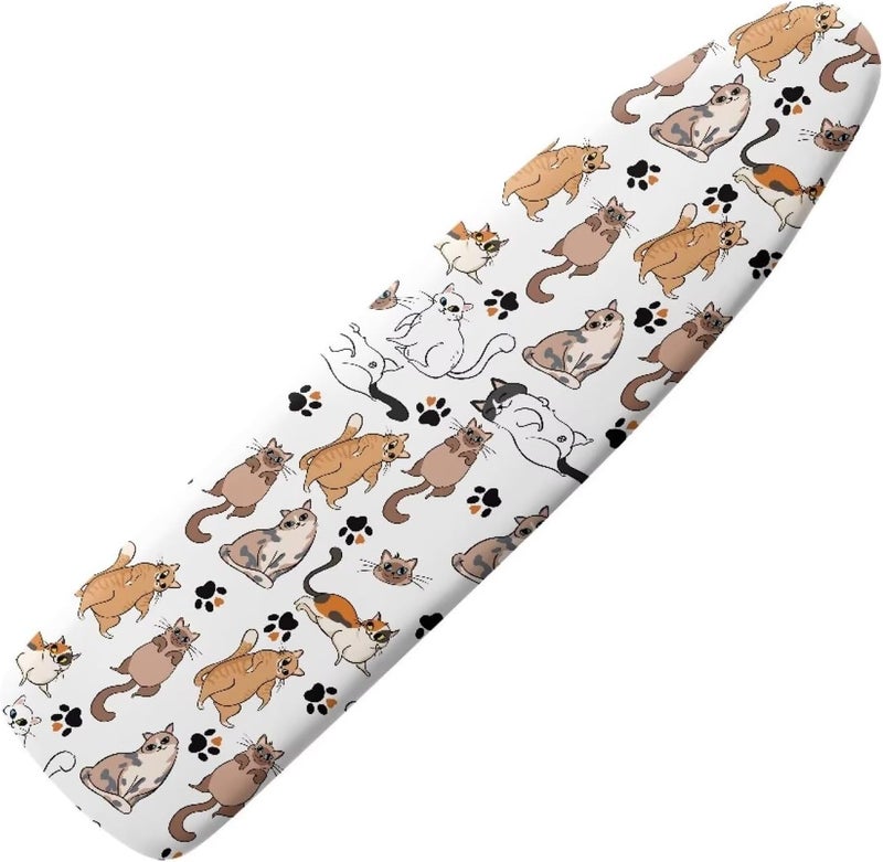 Sprowallow Cat Paw Print Ironing Board Cover and Pad Standard Size 15x54 inch Thick Padding Elastic Edge Resist Scorching and Staining Heavy Duty Padded Iron Covers - Image 1